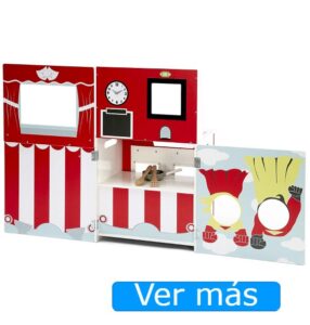 Cocinita de madera Plum 3 en 1 vista por detrás