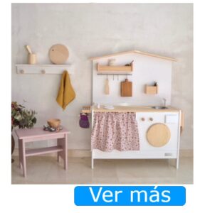 Cocinitas de madera hechas a mano Macarena Bilbao-cocinitas de madera artesanales con lavadora