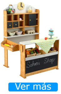 Juguetes de madera para jugar a las tiendas: tienda vintage
