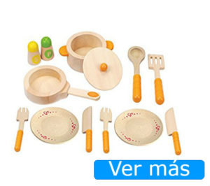 Juguetes de madera utensilios de cocina