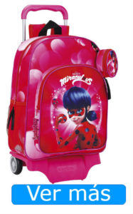 Mochilas Ladybug: mochila rosa con carro extraíble