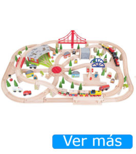 Circuito para tren de madera de Bigjigs