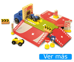 Coches de madera y camión de Vilac