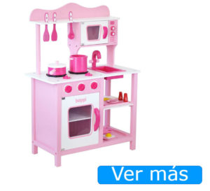 Cocinita de madera rosa Boppi