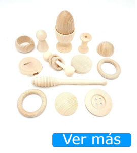 Juguetes de madera para bebés cesta de los tesoros