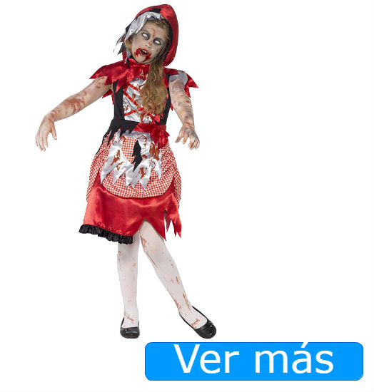 Disfraces de Halloween para niños: Disfraz Halloween niña caperucita zombie
