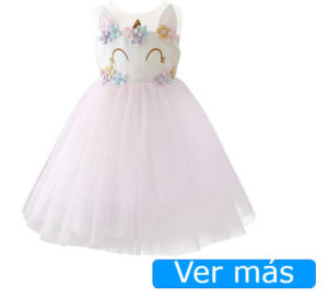 Disfraz de princesa unicornio con tutú en tonos claros