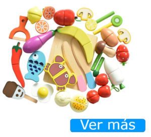 Juguetes de cocina: alimentos de madera
