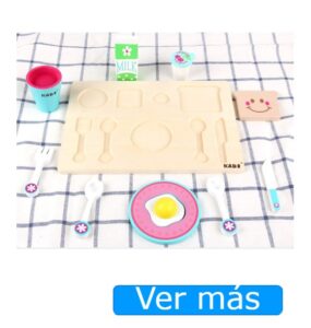 Juguetes de cocina y juego de madera de formas encajables