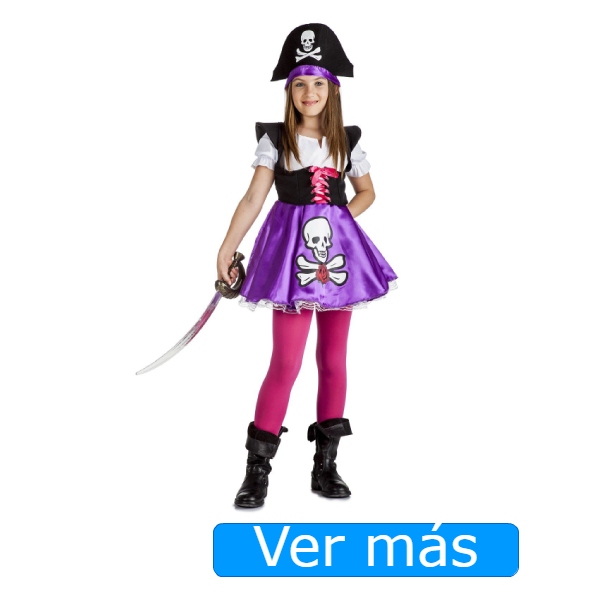 Disfraz de pirata niña con vestido