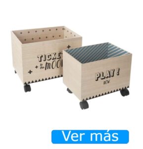 Baúl para juguetes con ruedas Atmosphera
