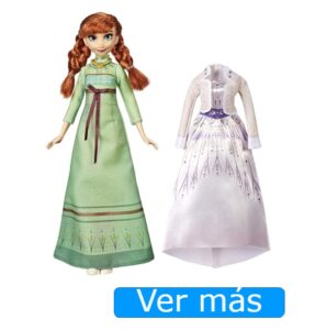 Juguetes de Frozen 2: Muñeca de Anna con 2 vestidos